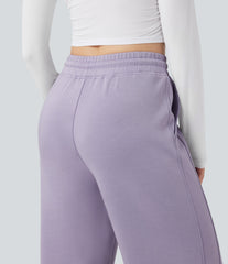 High Waisted Drawstring Casual Pants with Pockets