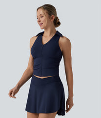 Softlyzero™ Airy Racerback Ruched InstantCool Tennis Sports Top-UPF50+