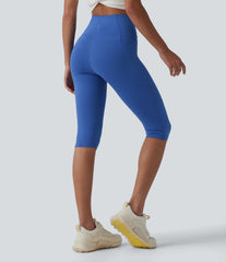 SoftlyZero™ High Waisted Crossover Pedal Pusher Yoga Leggings with Pockets-UPF50+