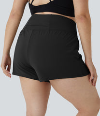 Pocket Plus Pocket 2-in-1 Gym Plus Size Shorts 2.5''