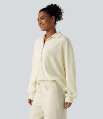 Ribbed Long Sleeve Casual Sweatshirt