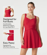 SoftlyZero™ Airy Built-in Bra 2-in-1 InstantCool Mini Tennis Active Dress with Pockets DD-F Cups-Easy Peezy Edition-UPF50+
