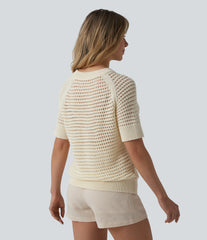 Round Neck Short Sleeve Sweater