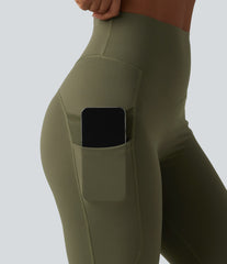 Halara UltraSculpt™ High Waisted Tummy Control Scrunch Contrast Mesh Training 7/8 Leggings with Pockets