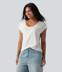 U-Neck Short Sleeve Casual T-Shirt