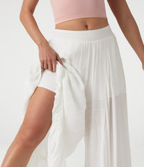 Mid Rise 2-in-1 Flowy Baggy Pants with Pockets
