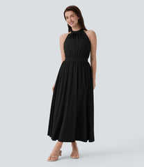 Breezeful™ Sleeveless Keyhole Back Flowy Quick Dry Maxi Dress