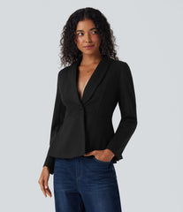 Shawl Collar Long Sleeve Work Blazer