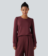 Round Neck Long Sleeve Casual Top