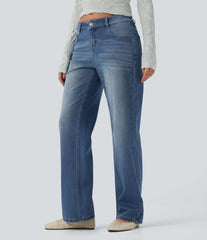 Halara Flex™ Low Rise Straight Leg Casual Jeans with Pockets