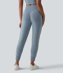 SpacerTek™ High Waisted Tummy Control Tapered Casual Joggers with Pockets