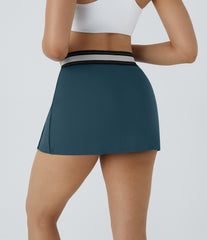 SoftlyZero™ Airy High Waisted 2-in-1 Bodycon Color Block Micro Mini InstantCool Tennis Skirt-UPF50+