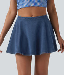 Halara Flex™ Mid Rise A-ine Denim Casual Skort