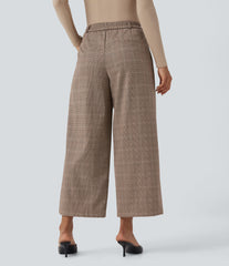 Halara Flex™ Mid Rise Straight Leg Houndstooth Work 7/8 Pants with Pockets