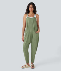 Pockets Casual Harem Tapered Jumpsuit