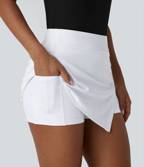 High Waisted Decorative 2-in-1 Pocket Quick Dry Mini Golf Skirt-Golf Tee Pocket-UPF40+