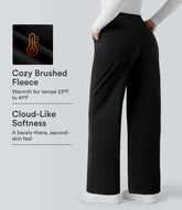 SoftlyZero™ Plush Thermal High Waisted Straight Leg Work Pants with Pockets