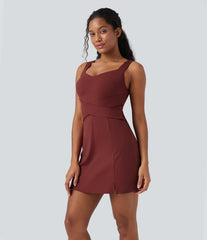 SoftlyZero™ Airy Tummy Control 2-Piece InstantCool Mini Workout Active Dress with Pocket