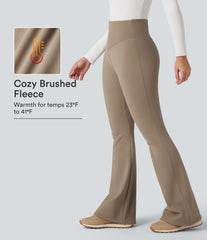 High Waisted Fleece Yoga Flare Leggings