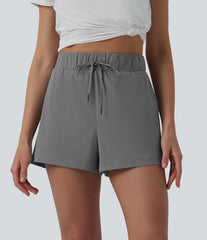 High Waisted Drawstring Quick Dry InstantCool Running Shorts 2.5'' with Pockets-UPF40+