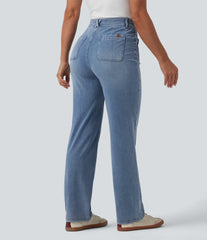 Halara Flex™ High Waisted Draped Lyocell Casual Bootcut Jeans with Pockets
