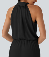 Halter Flowy Mini Dress