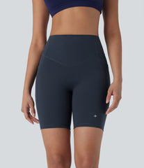 Halara UltraSculpt™ High Waisted Tummy Control Butt Lifting Ruched Shaping Yoga Biker Shorts 7'' with Pockets