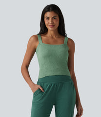 OneForm Seamless Flow Square Neck Built-in Bra Yoga Tank Top