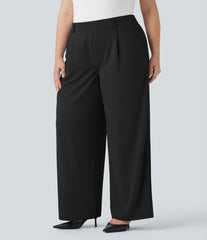 Halara Flex™ High Waisted Straight Leg Crepe Work Plus Size Pants with Pockets
