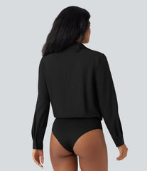 Breezeful™ V Neck Long Sleeve Quick Dry Work Shirt Bodysuit