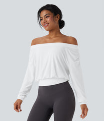 Off-shoulder Oversize InstantCool Quick Dry Yoga Sports Top