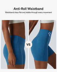 Halara UltraSculpt™ High Waisted Anti-Roll Tummy Control Shaping Workout Biker Shorts 5'' with Pockets