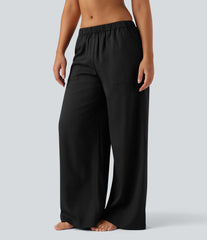 Mid Rise Resort Baggy Pants with Pockets