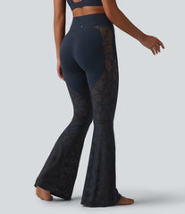 Halara UltraSculpt™ High Waisted Tummy Control Contrast Lace Yoga Flare Leggings with Pockets