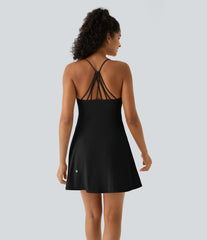2-in-1 Pocket Mini Slip Yoga Active Dress-Easy Peezy Edition