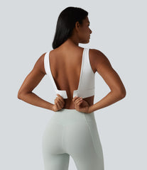 Halara Ultrasculpt™ Medium Support Backless Adjustable Buckle Built-in Bra Training Sports Bra