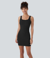 DayStretch Square Neck Bodycon Mini Dance Tank Dress