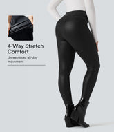 Halara Ultrasculpt™ Faux Leather Shine High Waisted Casual Leggings with Pockets