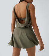 Draped G-Hook 2-in-1 Pocket Mini Dance Active Dress