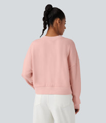 V-neck Chain Long Sleeve Casual Cotton Sweatshirt