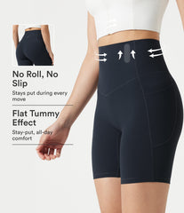 Halara UltraSculpt™ High Waisted Anti-Roll Tummy Control Shaping Workout Biker Shorts 7'' with Pockets