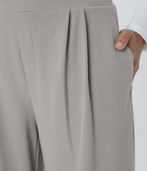 Halara Flex™ High Waisted Wide Waistband Pocket Wide Leg Waffle Work Pants
