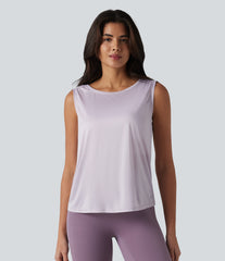 Crisscross Backless Ruched Yoga Tank Top