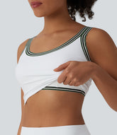 U-Neck Stripes 2-in-1 Pickleball Tank Top