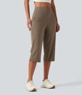 Mid Rise Quick Dry Capri Golf Pants with Pockets-UPF40+