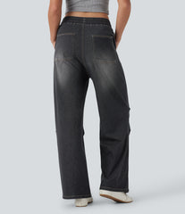 Halara Flex™ Mid Rise Casual Baggy Sweatpants Jeans with Pockets
