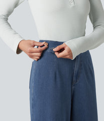 Halara Flex™ High Waisted Straight Leg Casual Jeans with Pockets