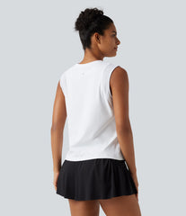 SoftlyZero™ Airy Round Neck Contrast Breathable Mesh InstantCool Running Tank Top-UPF50+