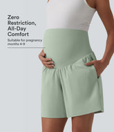 Softlyzero™ Airy Super High Waisted 2-in-1 InstantCool Yoga Maternity Shorts 7'' with Pockets
