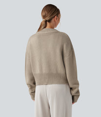 Long Sleeve Zip Fly Casual Bomber Cardigan